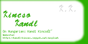 kincso kandl business card